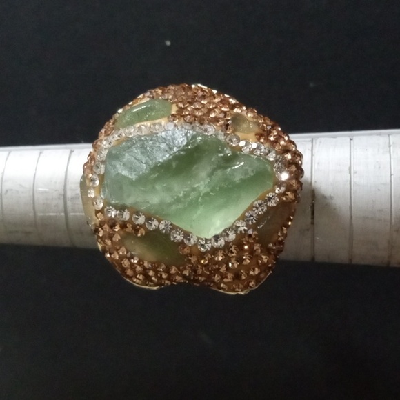 Fashion Adjustable Green Fluorite Ring - Picture 1 of 5